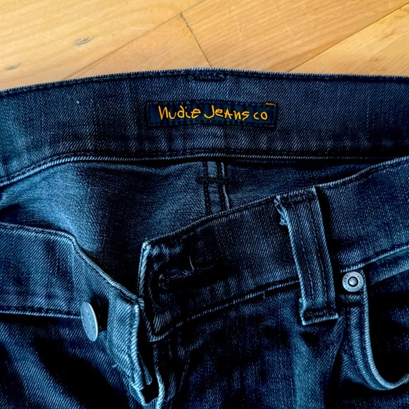 Nudie Jeans Thin Finn 33w 34L black. Washed so now more gray black. - Picture 1 of 5